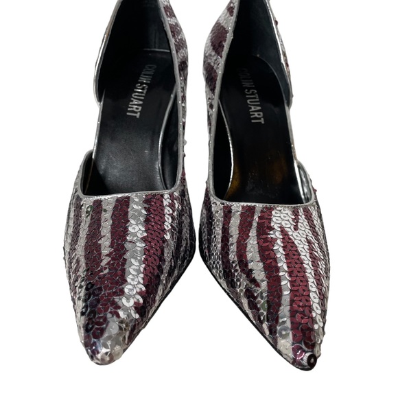 Colin Stuart Sequin Zebra Pointed Toe D’Orsay Pumps Size 7.5 - Picture 6 of 8